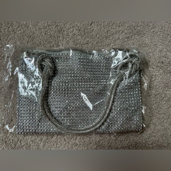 SHEIN Handbags - SHEIN Silver Rhinestone Bag